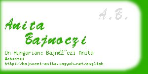 anita bajnoczi business card